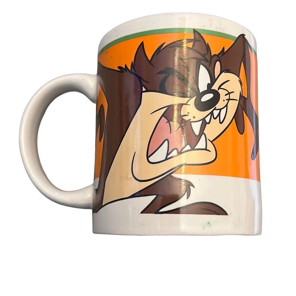 Vintage Looney Tunes Tasmanian Devil Ceramic Coffee Mug 1999 Warner Bros. Cartoo